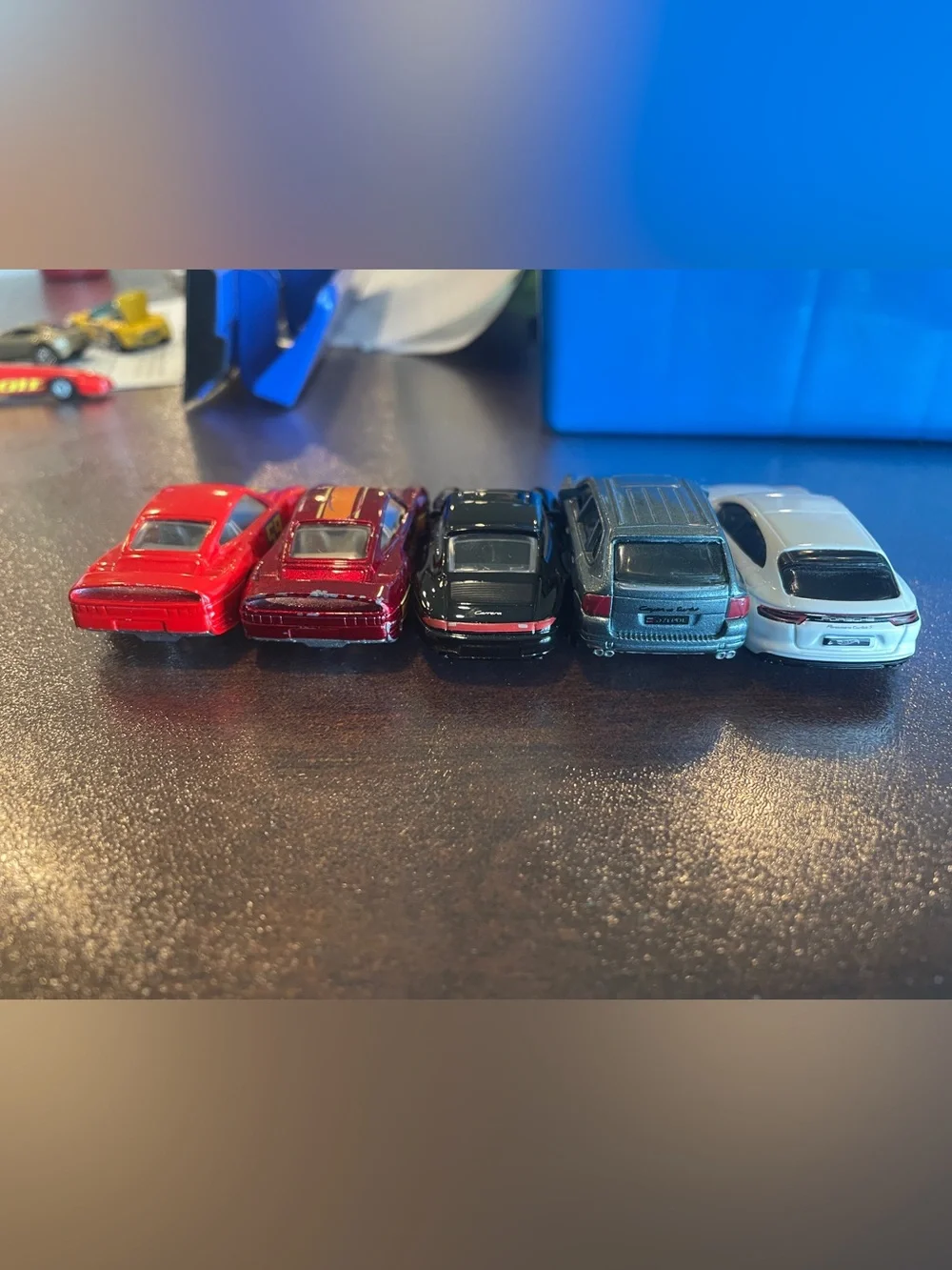 Set a five 1/64 scale diecast cars Porsche